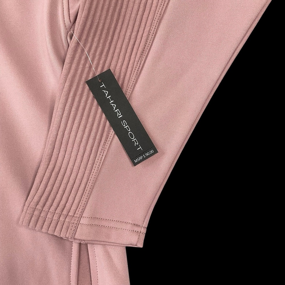 Tahari Sport Sweatshirt Women 3X Pink Long Sleeve Athleisure Side Slits NWT - Picture 5 of 16